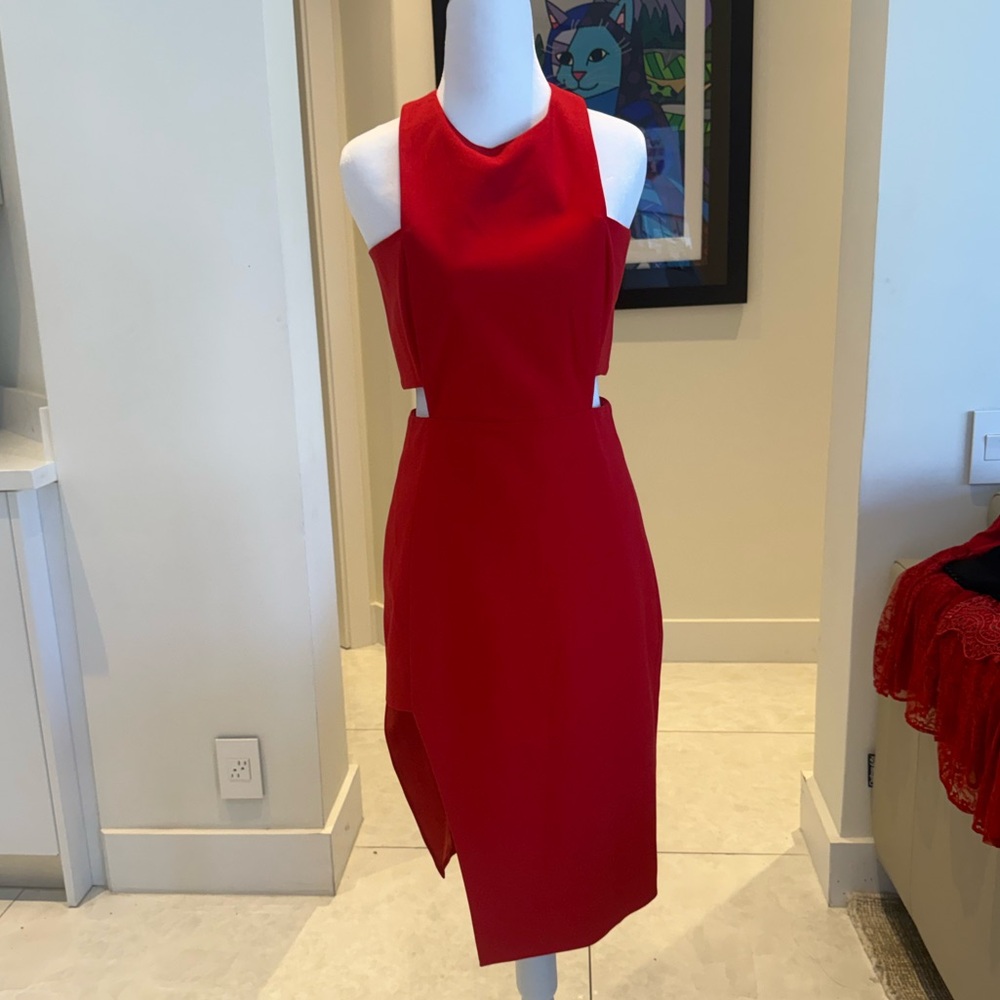 Mason size small Red Sleeveless Cutout Midi Dress